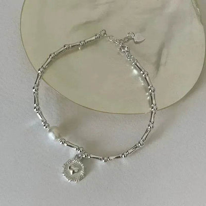 925 Sterling Silver Bracelet Partial Pearls Knots Bracelets for Women Fashion Luxury Design Bead Charm Bracelet Party Jewelry - Imbasat