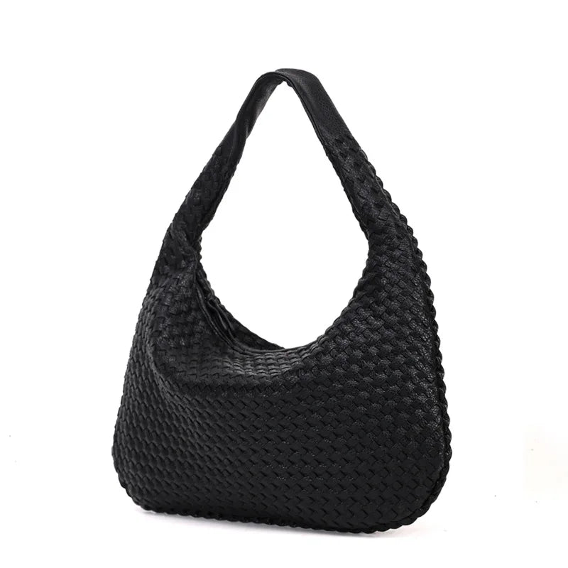 2025 Trendy Woven Hobo Bag for Women Vegan Leather Handmade Tote Handbag Fashion Large Capacity All-Match Shoulder Underarm Bags