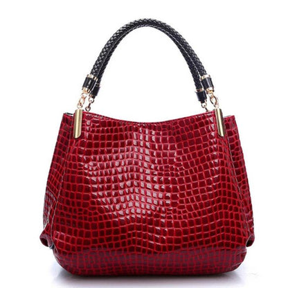 Women Crocodile Pu Leather Messenger Bags Large Capacity Women Bags Handbags Ladies Casual Totes Satchel Women Shoulder Bag - Imbasat