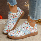 New Women's Floral Sport Shoes Comfortable Breathable Single Shoes Outsole Round Toe Casual Style Female Lightweight Sneakers