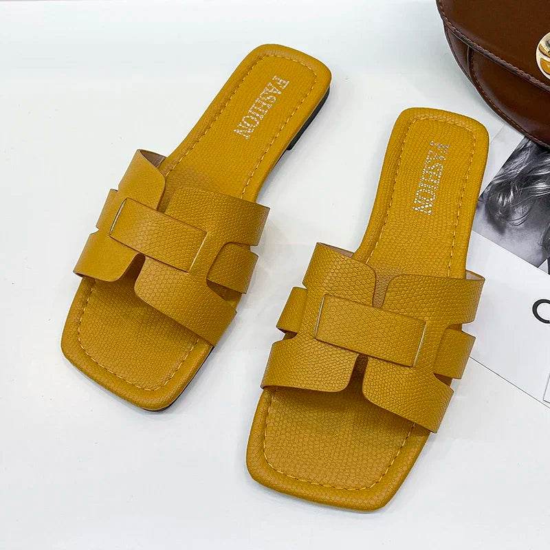 Summer Slipper Women Shoes Ladies High Quality Slides Sandals Womens Shoes New Fashion Design Beach Flat Shoes Female Slippers - Imbasat
