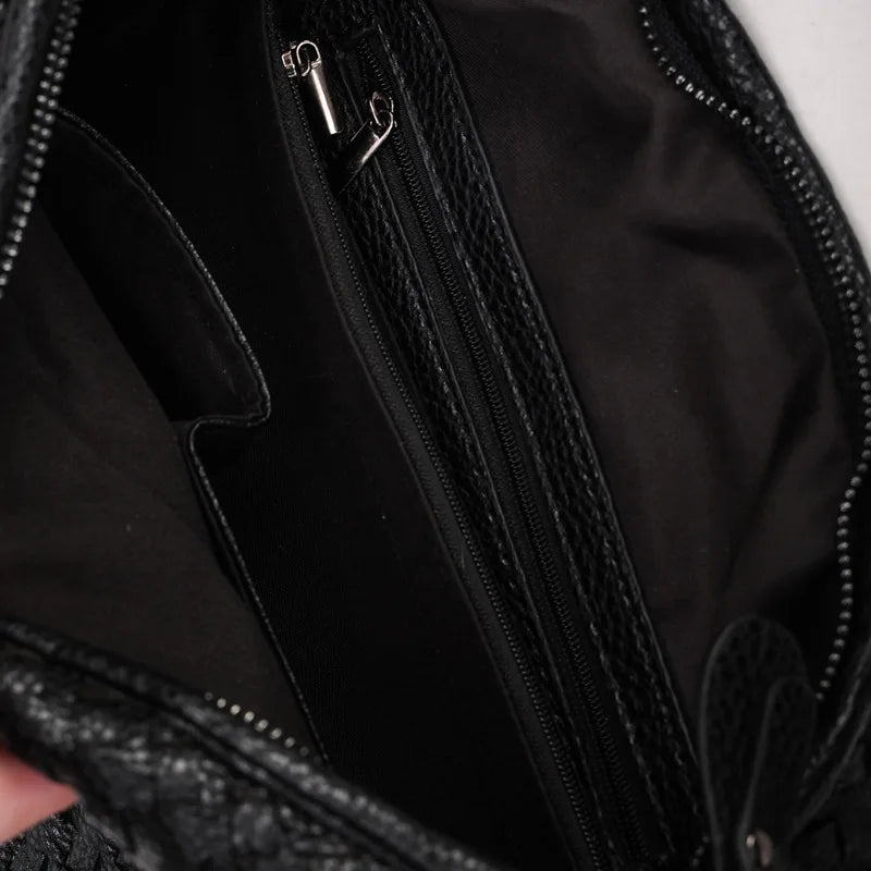 2025 Trendy Woven Hobo Bag for Women Vegan Leather Handmade Tote Handbag Fashion Large Capacity All-Match Shoulder Underarm Bags
