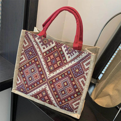 Women's Shoulder Bag Large Capacity Ethnic Style Handbag Retro Tote Bag - Imbasat