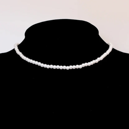 Trend 4-8mm White Pearl Chokers Necklace Clavicle Chain For Women Classic Elegant Wedding Neck Jewelry Love Pendant Gift