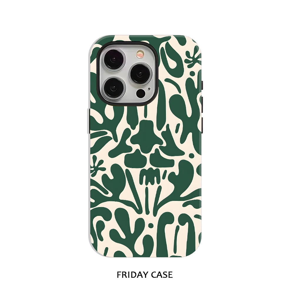 INS Retro Geometric Floral Phone Case for iPhone