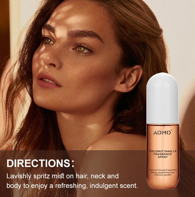 Set of 2 Coconut Perfume Sprays – Dual-Use Hair & Body Freshener with Long-Lasting Aroma, Compact & Travel-Ready Fragrance Spray