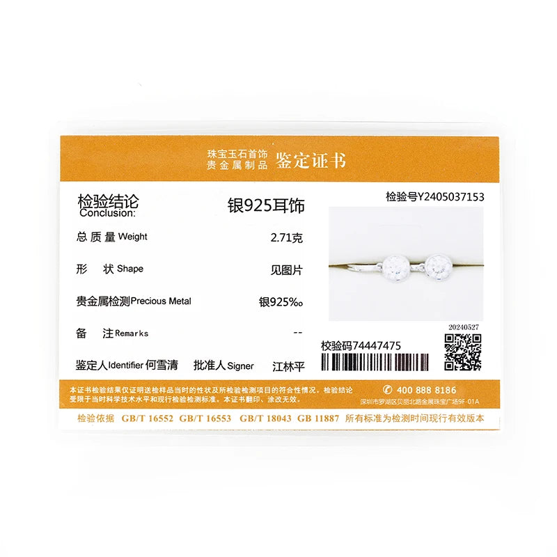 Anziw 2023 Trend Women's Gold Hoop Earrings Genuine 925 Silver 1CT 2CT Moissanite Drop Earring Wedding Jewelry With Certificate