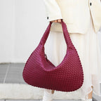 2025 Trendy Woven Hobo Bag for Women Vegan Leather Handmade Tote Handbag Fashion Large Capacity All-Match Shoulder Underarm Bags