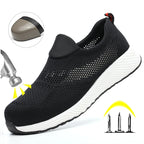 Mesh Lightweight Work Sneakers Steel Toe Men Women Work Safety Shoes Breathable