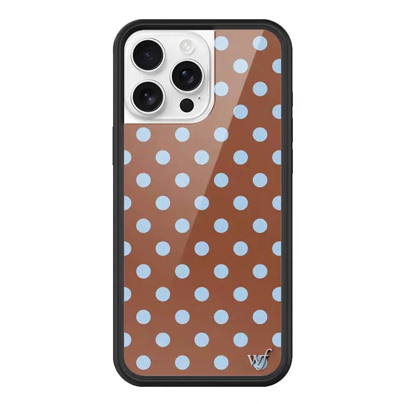 Wildflower 3D Cute Black white brown yellow Polka Dots Phone case For iPhone