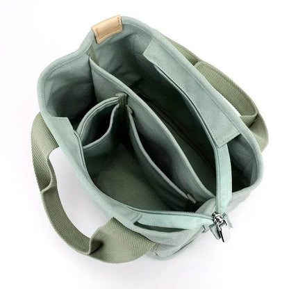 Small Bag with Zipper This Thousand Layer Bags Small Lady Single Shoulder Portable Thickened Canvas Mobile Phone Bucket Tote Bag - Imbasat