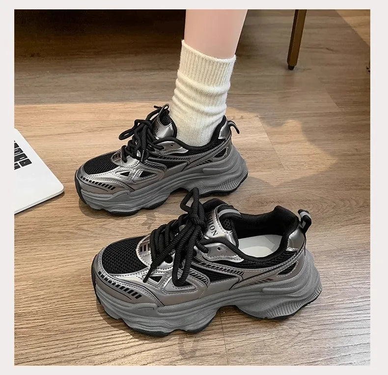 Platform Sneakers for Women Casual Non Slip Thick Sole Sports Shoes Woman Comfortable Casual Sports Shoes Zapatos Mujer