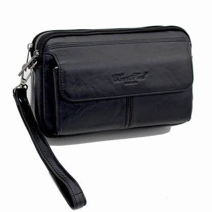Men Clutch Bag Purse Handy Wallet Genuine Leather Business Mobile Cell Phone Case Handbags Purses Male Money Wrist Wallet Bag - Imbasat