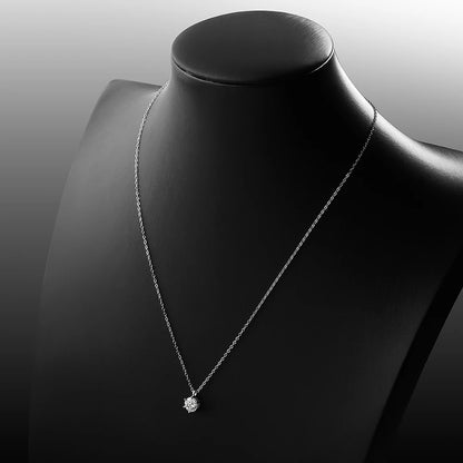 1ct D VVS1 Moissanite Pendant Necklace for Women Wedding Bridal 100% S925 Sterling Silver Necklace Plated 18K Anniversary Gift