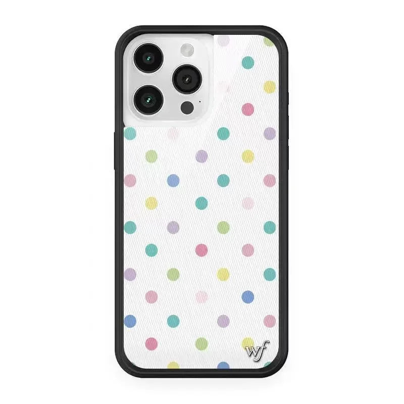 Wildflower 3D Cute Black white brown yellow Polka Dots Phone case For iPhone