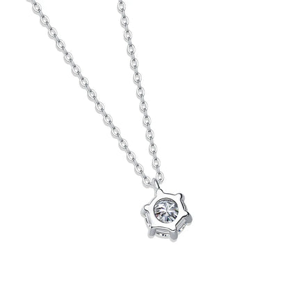 1ct D VVS1 Moissanite Pendant Necklace for Women Wedding Bridal 100% S925 Sterling Silver Necklace Plated 18K Anniversary Gift