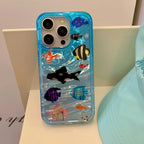 Ins Ripple Texture Aquaria Fishes Case for iPhone
