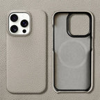 Cowhide Lychee Leather Phone Case for iPhone