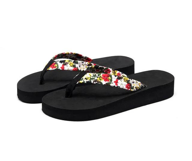 Women's Summer Fashion EVA Slipper Bohemian Satin Ribbon Female Flip Flop 2023 Bronzing Beach Simple Leisure Women Shoes - Imbasat
