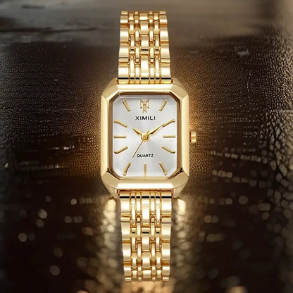Women's Watch Light Luxury Brand Stainless Steel Chain Business Clock Fashion Elegant Quartz Watch Reloj W124