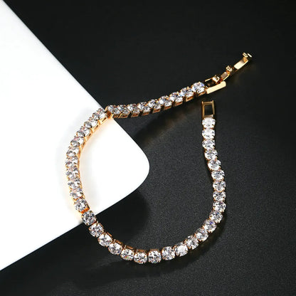 Anziw 3mm D Color VVS1 Moissanite Bracelet Original Certified 925 Silver Tennis Bracelets 18k Gold Plated for Women Man Jewelry