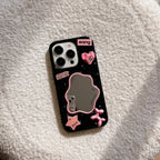 Ins Irregular Mirror Pink Balloon Dog Fashion Case for iPhone