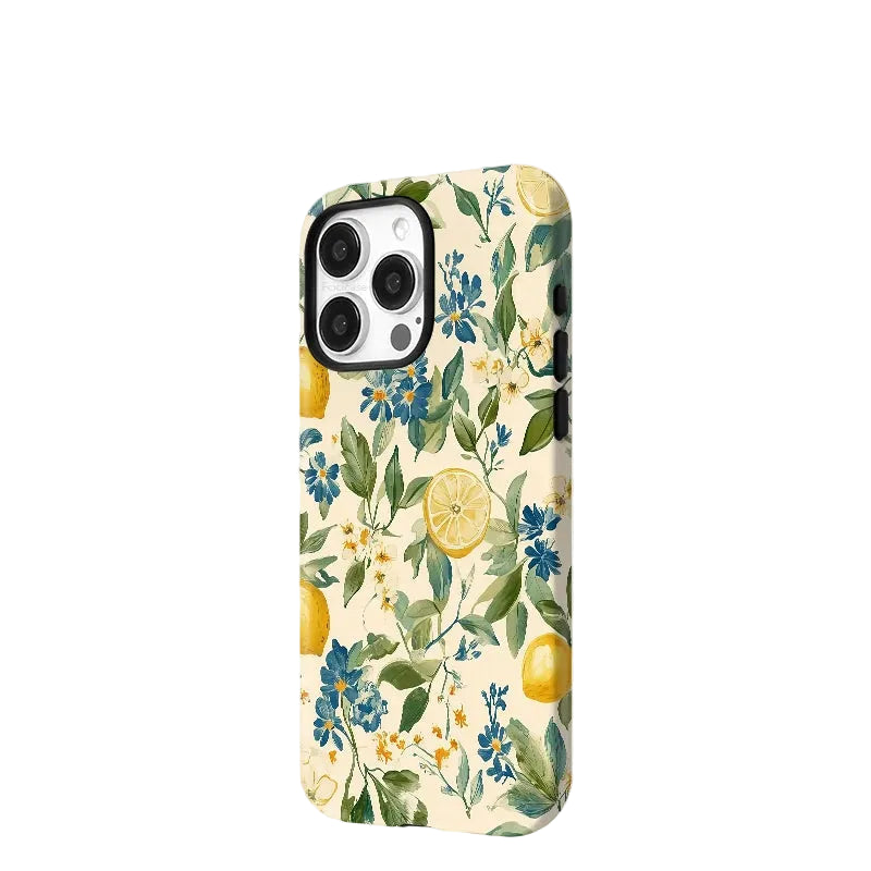 Flower Leaves Lemon Phone Case for iPhone Magnetic