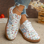 New Women's Floral Sport Shoes Comfortable Breathable Single Shoes Outsole Round Toe Casual Style Female Lightweight Sneakers