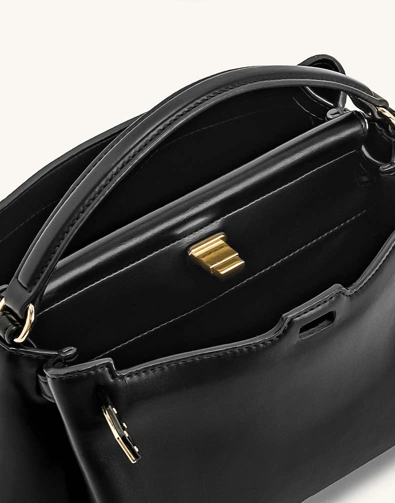 JW PEI Carmen Lock Handbag 2026 New Women's Crossbody Small Square Turnlock Closure Purse Minimalist Vegan Leather Shoulder Bag