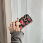 Chic Pink Hearts 3D Ring strap Case for iPhone