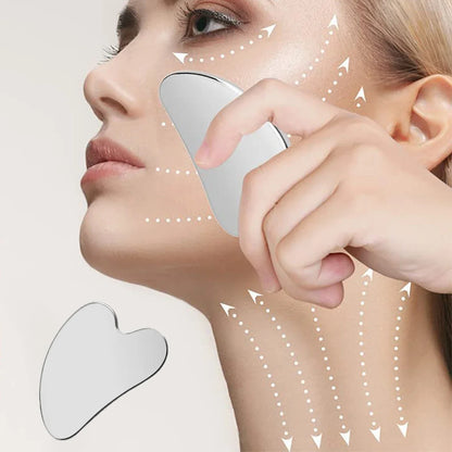 3PC Stainless Steel Gua Sha Scraper Skin Beauty Care Face Massager Full Body Neck Guasha Detox SPA Masssage Tool Stress Relax