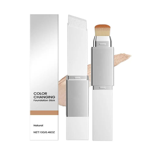 2 in 1 Color Changing Foundation Stick Smart Shade Natural Matte Finish Buildable Coverage