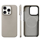 Cowhide Lychee Leather Phone Case for iPhone