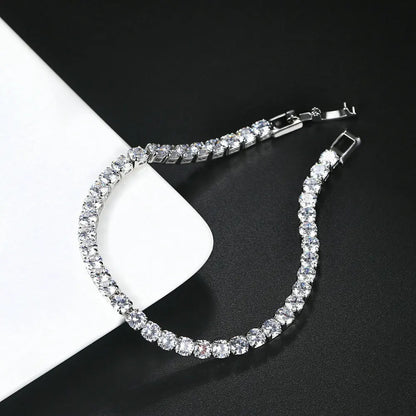 Anziw 3mm D Color VVS1 Moissanite Bracelet Original Certified 925 Silver Tennis Bracelets 18k Gold Plated for Women Man Jewelry