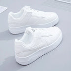 Lace-up Flat Casual Shoes Comfortable Thick-soled Round-toe Breathable