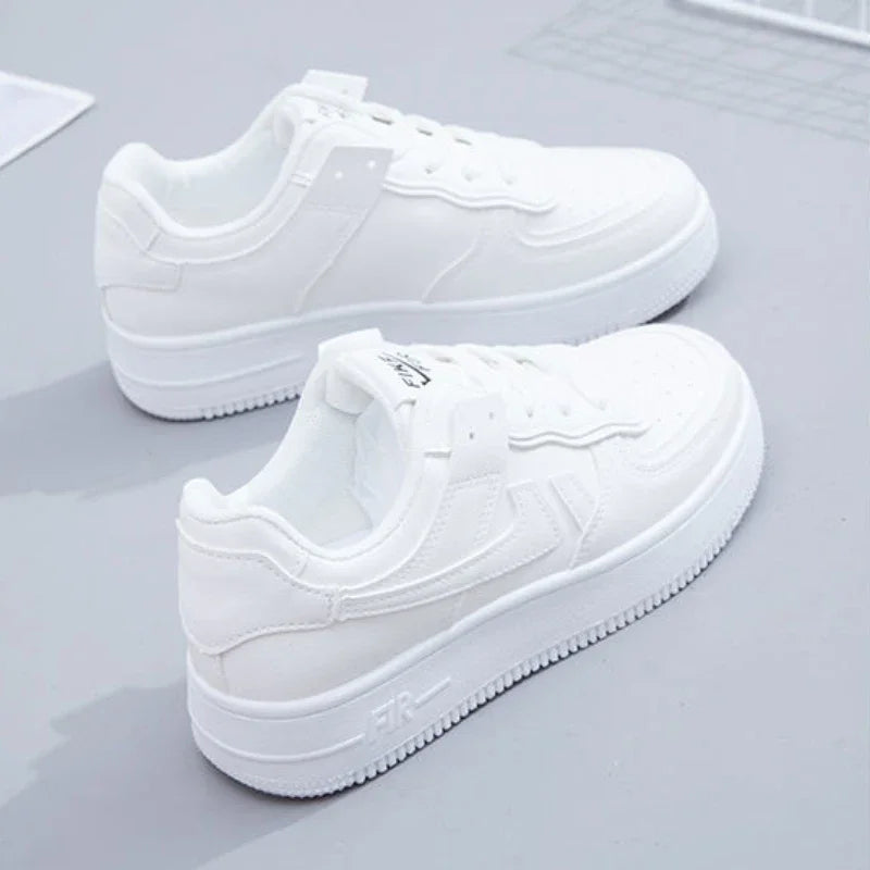Lace-up Flat Casual Shoes Comfortable Thick-soled Round-toe Breathable