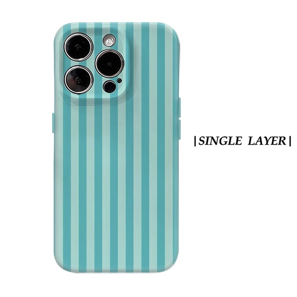 Mint Stripe Magnetic Phone Case for IPhone