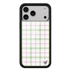 Ins Pink green grid Phone Case For iPhone