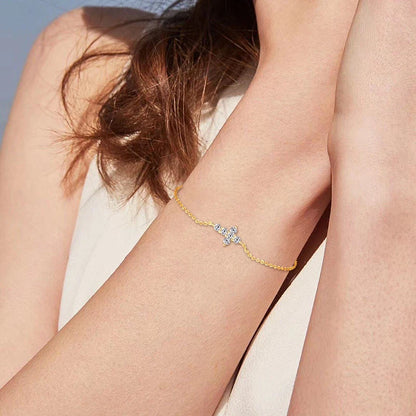 Anziw Real Moissanite Cross Bracelet 100% 925 Silver Adjustable Chain Bracelets for Women and Men Charm Jewelry Christmas Gifts