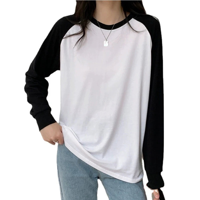 Woman Casual Long Sleeve Crew Neck T-Shirt Women's Regular Solid Color T Shirt All Seasons Tees Tops Ladies Clothing Streetwear