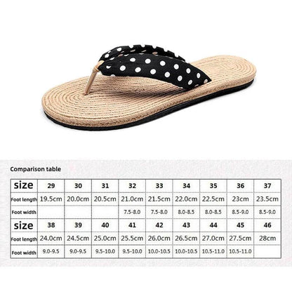 Ladies Summer Fashion Weave Women Beach Flip-Flops Non-Slip Flat Ladies Outdoor Soft Slippers Women's Simple Flip-Flop - Imbasat