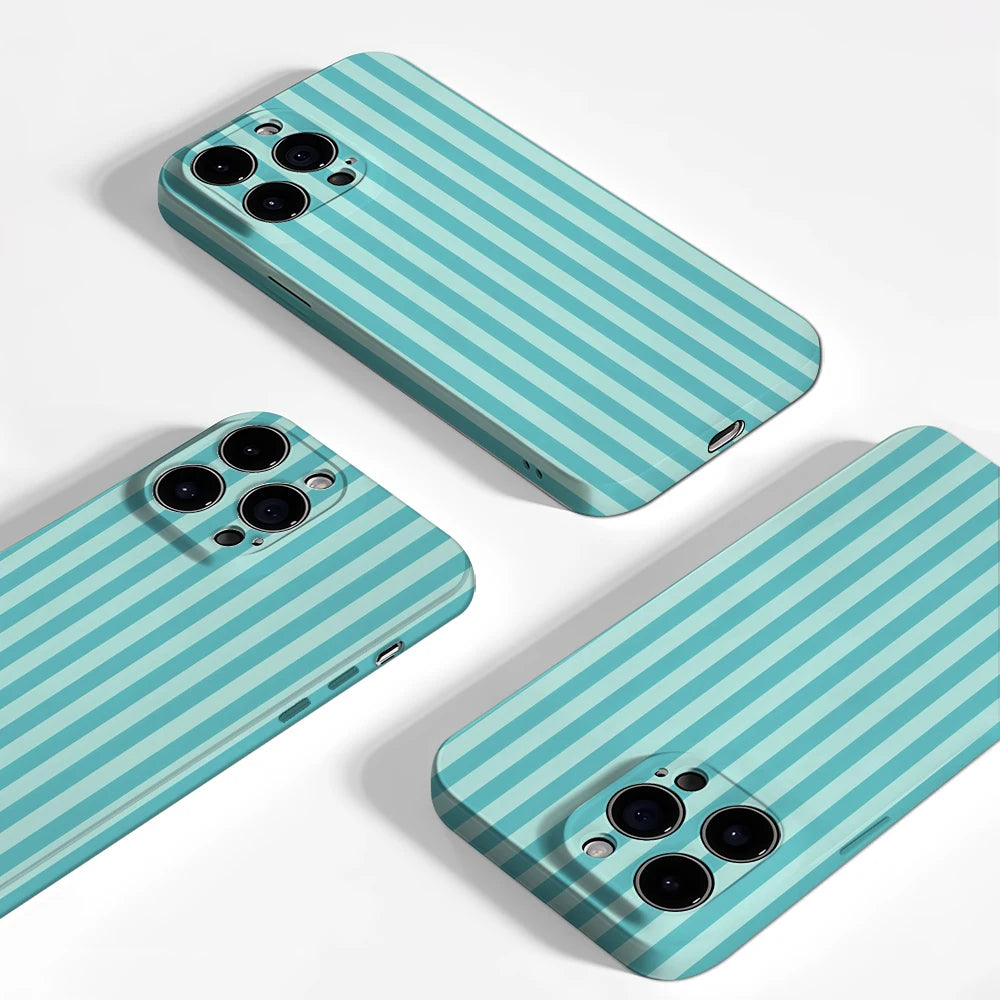 Mint Stripe Magnetic Phone Case for IPhone