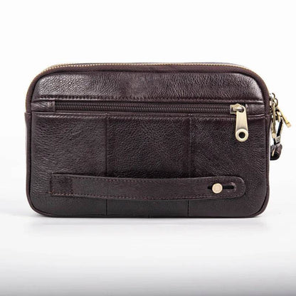 Genuine Leather Hand Bags For Men Large Capacity Money Purse Cell Mobile Phone Pocket Women Soft Double Zipper Male Clutch Bags - Imbasat
