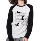 Fall Winter Long Sleeve T Shirt Graphic Tee Music Cat