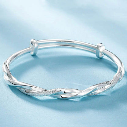 925 Sterling Silver Full-blown Flowers Bracelet For Women Original Texture Adjustable Solid Bracelets Light Luxury Party Jewelry - Imbasat