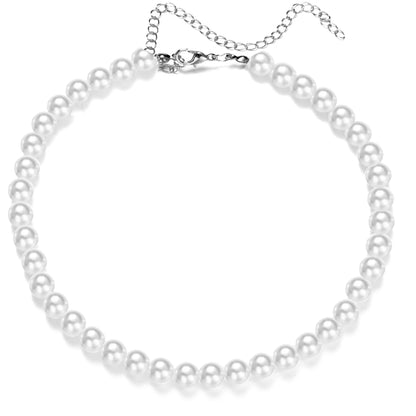Trend 4-8mm White Pearl Chokers Necklace Clavicle Chain For Women Classic Elegant Wedding Neck Jewelry Love Pendant Gift
