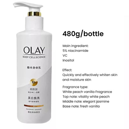 Olay Whitening&Moisturizing Body Cream B3+ VitaminC Moisturize Skin VC Essence Nicotinamide Fragrance Olay Body Lotion 260/480ml