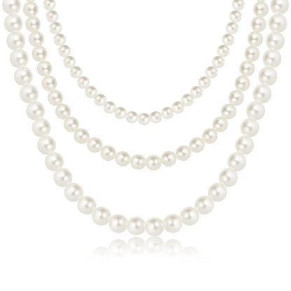 Trend 4-8mm White Pearl Chokers Necklace Clavicle Chain For Women Classic Elegant Wedding Neck Jewelry Love Pendant Gift