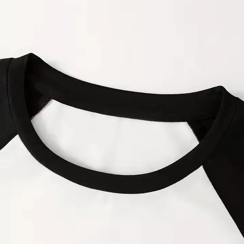 Funny Gothic T-Shirt Women's Long Sleeve 90s Tshirt Black Sarcastic Cat with Red Bow Print All Seasons Tee Tops T Shirt Clothing