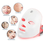 Rechargeable Facial LED Mask 7 Colors LED Photon Therapy Skin Rejuvenation